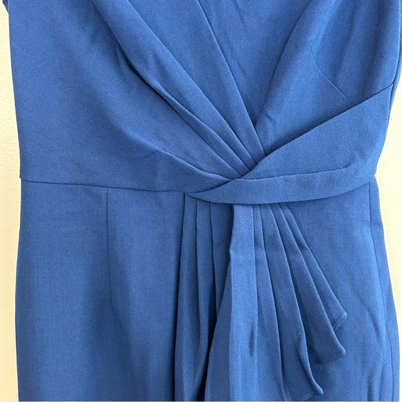 Adrianna Papell Blue Sleeveless V-neck Wrap Pleated Shift Dress Size 2 - Picture 4 of 9